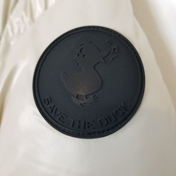 Save the Duck Women Moma Puffer Jacket Sz XL Beige Insulated Zip Up Warm - Picture 5 of 12